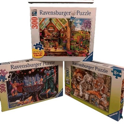 3 Ravensburger 200 300 Pcs Galatic Empire Garden Cats Jigsaw Puzzle Lot