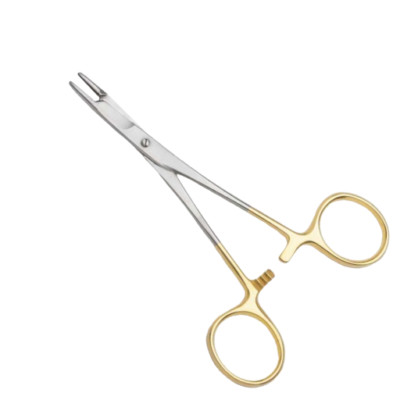 TC Olsen-Hegar Needle Holder/Suture Scissors, 5.5'', Str., Serrated, Left Handed