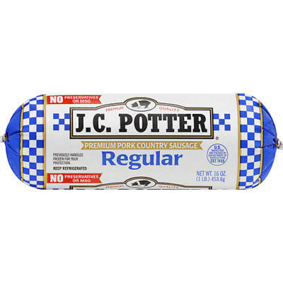 JC Potter Regular Country Sausage 16 Oz (4 Pack)
