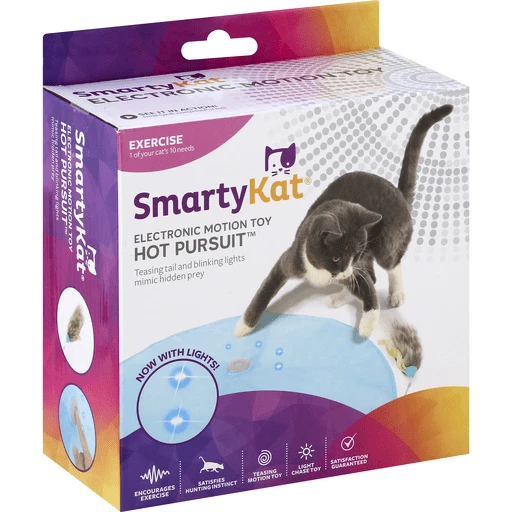 SmartyKat Hot Pursuit Electronic Concealed Motion CAT TOY, Blue WITH LIGHTS