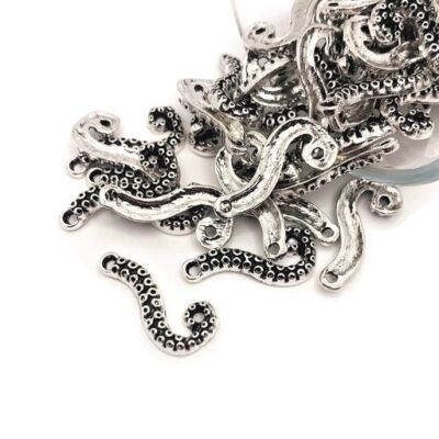 1, 4, 20 or 50 BULK pcs Silver Octopus Tentacle Connector  - US Seller - AS1479