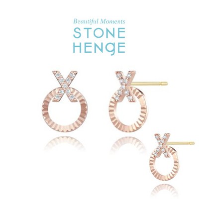 Pre-owned Stonehenge Xoxo 14k Earrings U0078 Female Jewelry In Gold