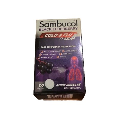 Sambucol Black Elderberry Cold and Flu Relief Tablets - 30 Count