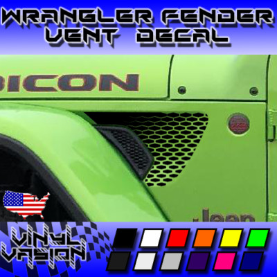 Honeycomb Fade Fender Vent Decals For Wrangler Rubicon JL Jeep 2018 - 2024
