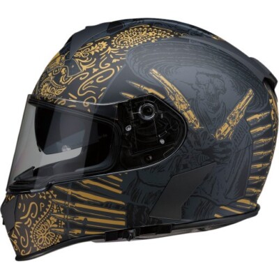 Z1R Warrant Full Face Motorcycle Helmet DOT & ECE - Sombrero Black/Gold