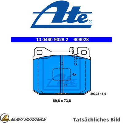 BREMSBELAGSATZ SCHEIBENBREMSE FÜR MERCEDES BENZ 8 W114 M 180 954 M 110 921 ATE