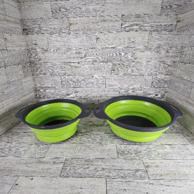 Collapsible Colander kitchen sink strainer Silicone Strainer Set of 2-Green READ
