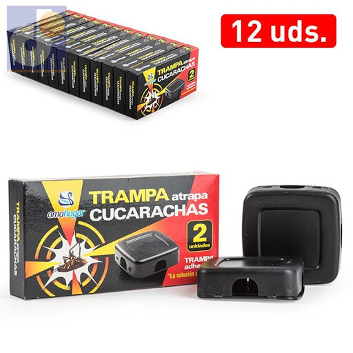 Set 12 Confezioni 2 Pezzi Trappole Per Scarafaggi Blatte Adesiva Insetticida dfh