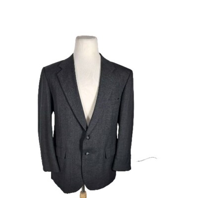 Stanley Blacker Mens 42S Charcoal Gray Guess Wool Blend Sport Coat B46
