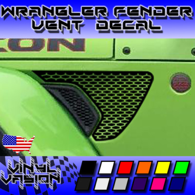 Honeycomb Fender Vent Decals Stickers For Wrangler Rubicon JL Jeep 2018 - 2024