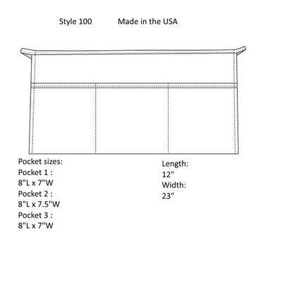 3 Pocket Waist Apron Lime Green Waiter Waitress Bar Staff Craft USA Made New