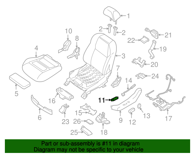 NISSAN Genuine SWITCH assembly FRONT SEAT LH 87066 - 4HA0A