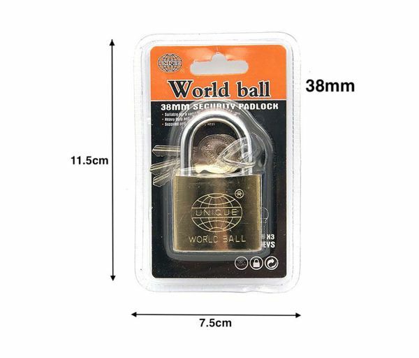 Lucchetto Ad Arco In Acciaio Sicurezza Catenaccio Antifurto 3 Chiavi 38mm hmj