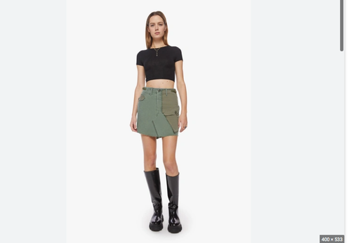 Mother g.i jane on the double womens green mini skirt NWT sz
