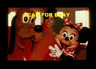 Michael Jackson Mickey Minnie Disney ORIGINAL TRANSPARENCY 35MM SLIDE ROCK POP