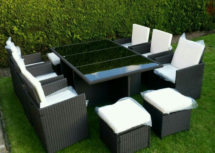 BRAND NEW RATTAN GARDEN FURNITURE CUBE SET 10 SEATS in Bournemouth