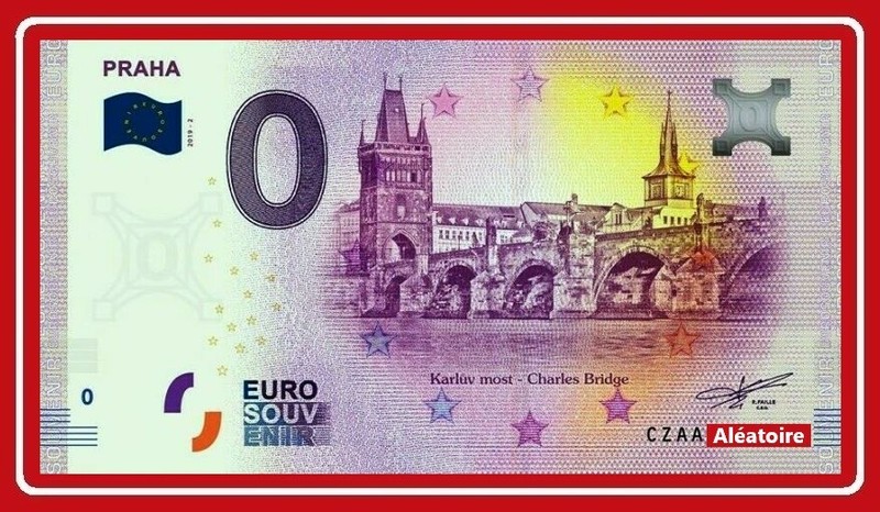Billet Touristique Souvenir 0 Euro - RÃ©Publique TchÃ¨Que - Praha 2019-2 Czaa