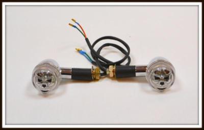 Indicators Skull Black - New - Quad Trike Custom Harley Shadow Intruder Virago