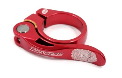 Reverse Components Quick Release Bicycle Seat Post Clamp 34.9mm, Aluminum, Red