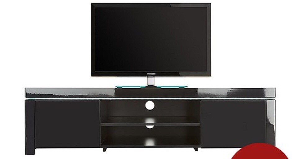 Black gloss tv unit with led lights | in Clydebank, West Dunbartonshire