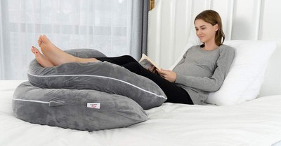 QUEEN ROSE Pregnancy Pillow U Shaped Full Body Support Back/Neck/Leg and Belly