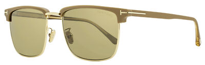 Pre-owned Tom Ford Hudson-02 Sunglasses Tf997h 52l Matte Tan/gold 55mm Ft0997 In Brown