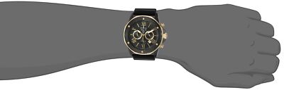 Pre-owned Bulova 98b278 Marine Star Chronograph Men's Stainless Steel Watch - Brand In Gold Tone/ Black Strap