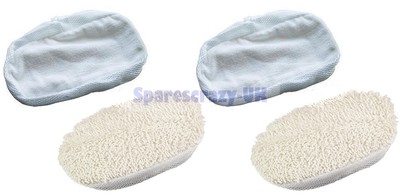 2 Microfibre + 2 Coral Steam Mop Pads For Morphy Richards 2in1 -70495 720501