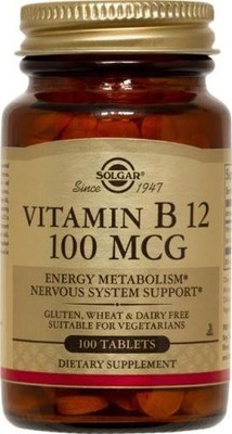 Vitamin B-12 100mcg Solgar 100 Tabs