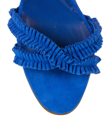 Pre-owned Manolo Blahnik $895  Royal Blue Suede Suplizia Strappy Bb Sandals Shoes 40.5