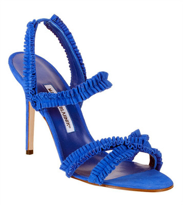 Pre-owned Manolo Blahnik $895  Royal Blue Suede Suplizia Strappy Bb Sandals Shoes 40.5