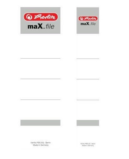 herlitz Ordner Rückenschild breit / schmal, kurz maX.file, weiß zum Einstecken
