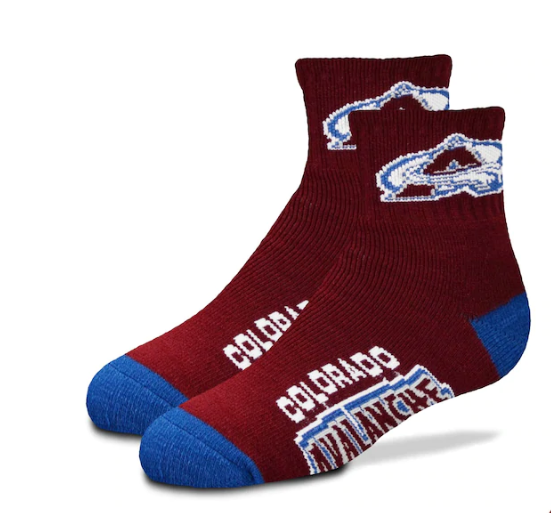 Colorado Avalanche Hockey Maroon & Blue Youth Deuce Team Quarter Logo Socks
