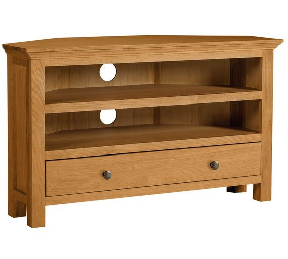 Ex display Kingsbury Oak & Oak Veneer TV Corner Unit in Bradford