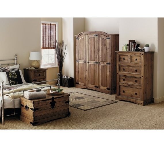 Puerto Rico 3 Door Wardrobe Dark Pine 3 Door Used In