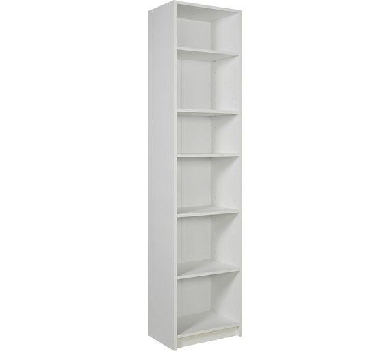 Argos Home Maine 5 Shelf Half Width Bookcase White In Hoxton