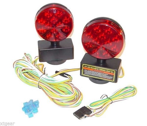 New 12V LED Magnetic Towing Lights Kit Trailer RV Boat Dolly Brake Lights