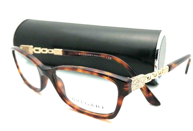 New BVLGARI Eyeglasses 4061-B 851 52-16 140 Tortoise & Gold