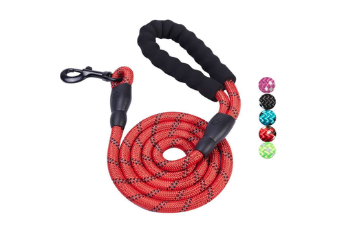 5 FT Strong Dog Leash with Potty Dispenser, bag, 2 in 1 Water Bottle and bowls