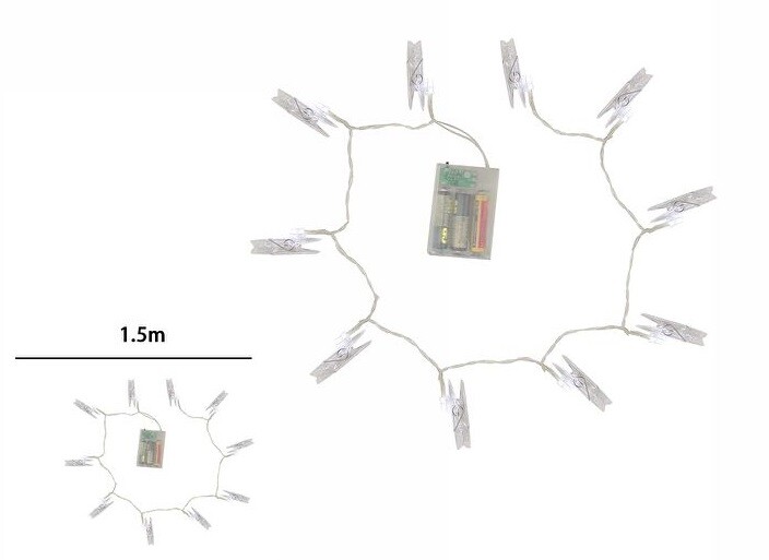 Catena Porta Foto A Batterie Mollette Fotografie 1,5 Metri 10 Led Luce Bianc dfh