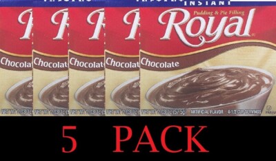 5x Royal CHOCOLATE Instant Pudding & Pie Filling Mix Dessert 2.03oz Box - 5 PACK