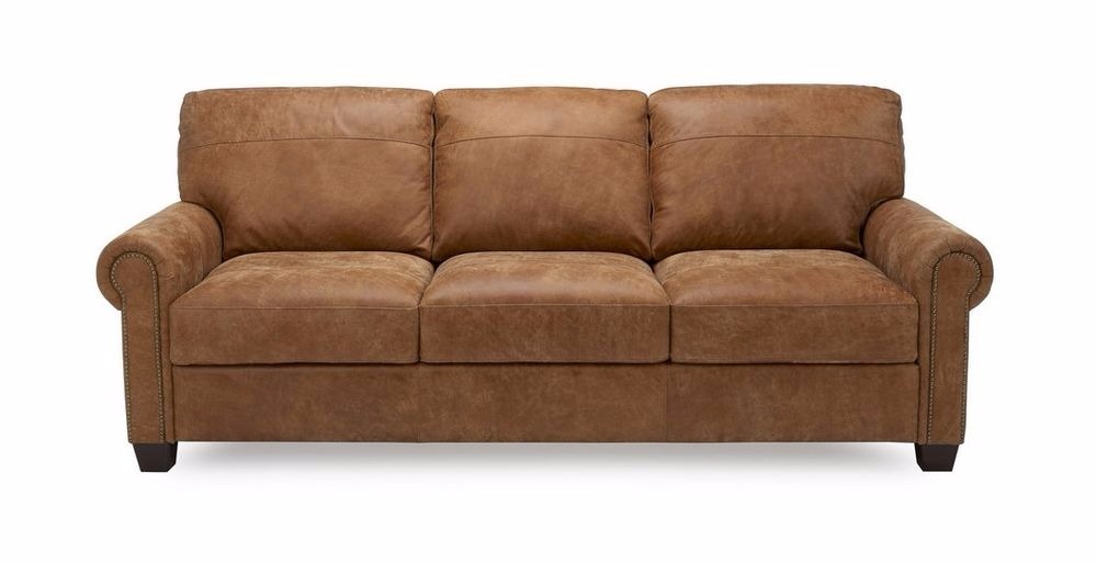 DFS Davenport 3 Piece Leather Tan Sofa 7 months old with warranty in
