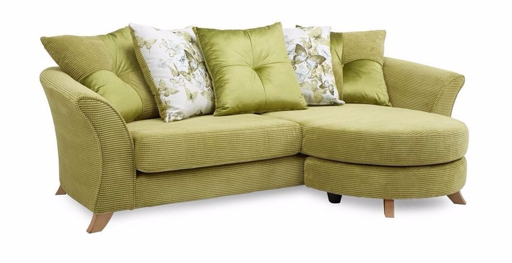 Dfs Green Lounger Sofa + Cuddler Sofa + Storage Footstool in