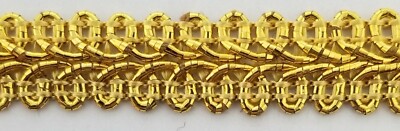 1/2'' Metallic French Chinese Braid Gimp Trim - 10 Continuous Yards - MADE IN USA