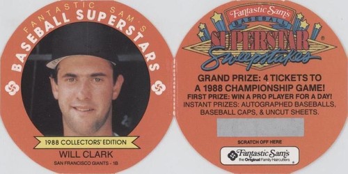 1988 Fantastic Sam's Baseball Superstars Disc Uncut Square