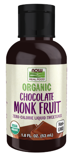 Now Real Food Organic Monk Fruit, шоколад, 2 жидких унции.