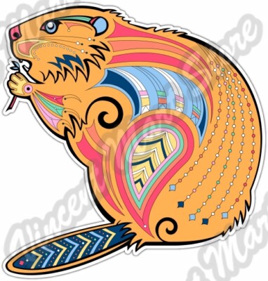 Beaver Wildlife Animal Forest Car Bumper Vinyl Sticker Decal 4.6''