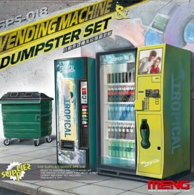 MENG MODEL 1/35 Soda Vending Machines & Dumpster MGMSPS18-W