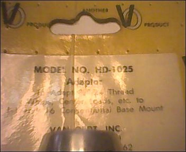 Van Ordt HD-1025 CB antenna adapter 3/8-24 to 1 1/16