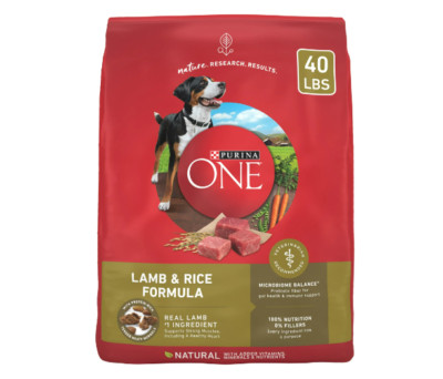 Purina ONE Plus Dog Food for Adult Dogs Protein Rich Natural Lamb & Rice 40lb